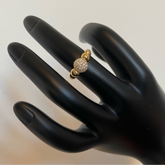 18K Real Gold Bubble Ring with Stone - Picture 15 of 16